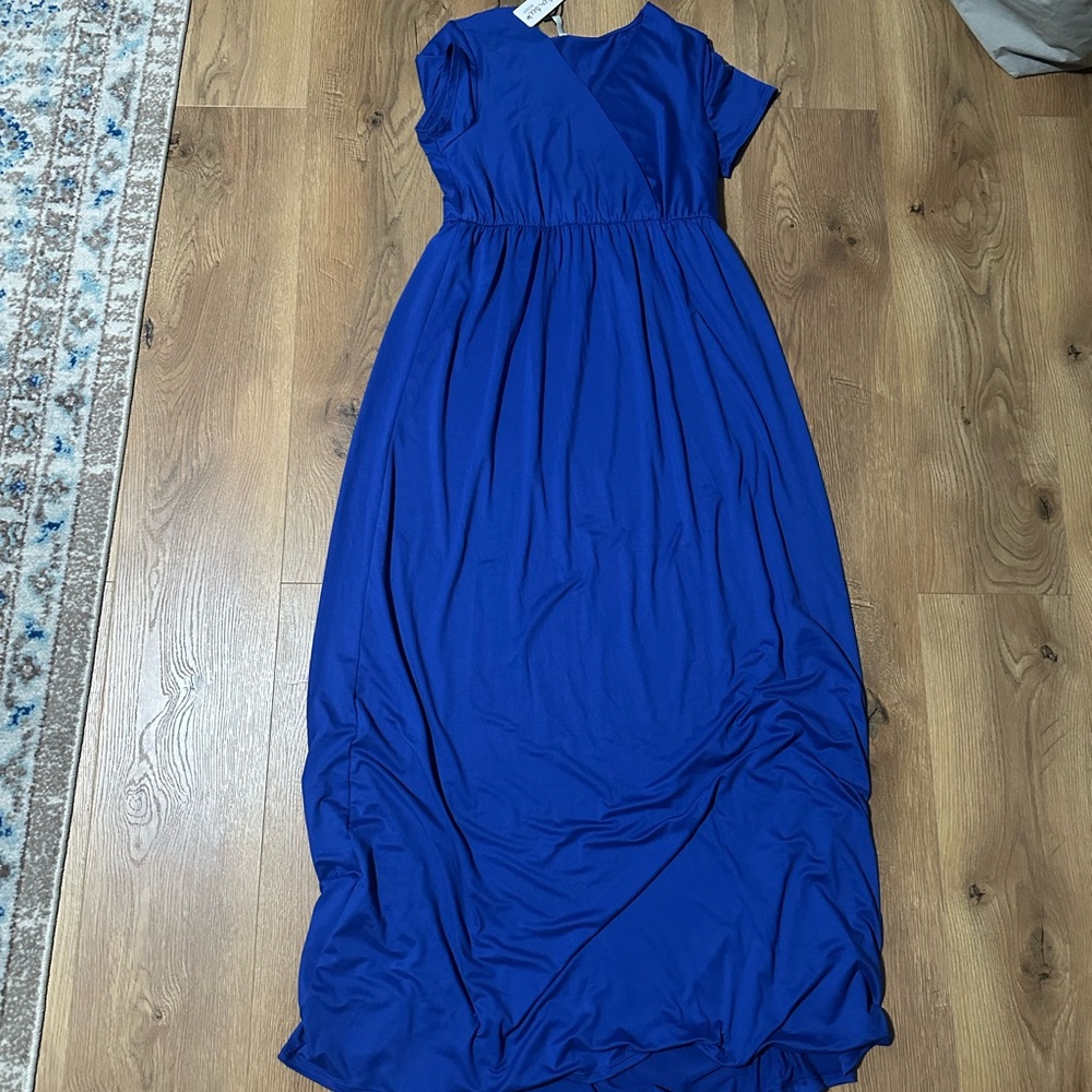 Mother Bee Maternity Royal Blue Maxi Dress